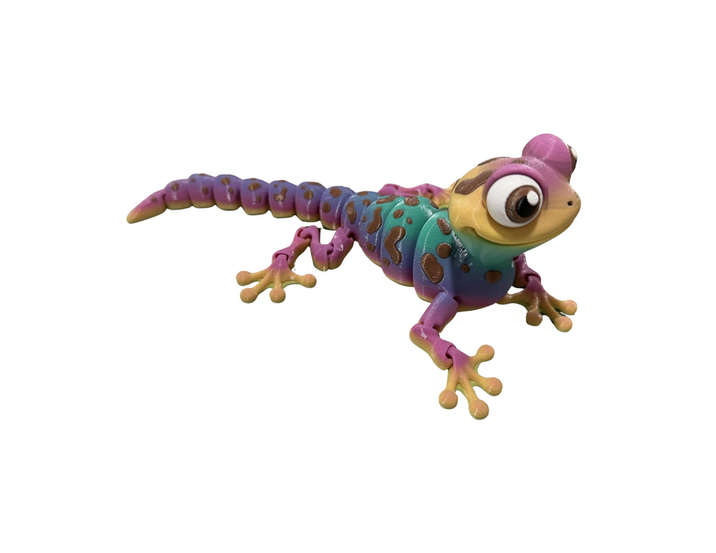 Articulated 8" Gecko Toy: Poseable Desk Companion, Vibrant Colors