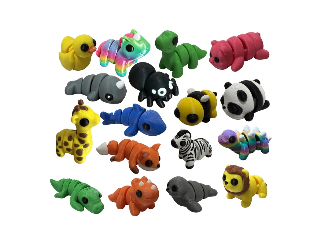 Small Articulated Animals, 3D Printed Flexi Fidget Toy, Cute Desk Pet